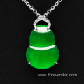 18K White Gold Icy Jadeite Cucurbit Pendant